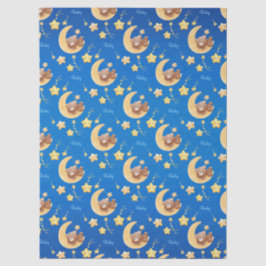 Personalisierter Teddybär Mond Baby Shower Seidenpapier