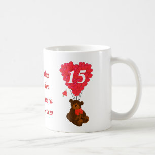Personalisierter Teddybär Quinceanera Tasse