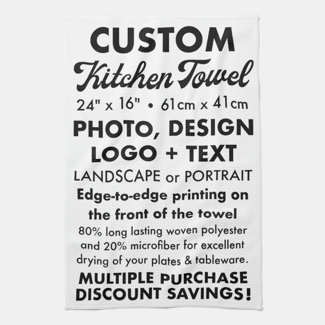 Personalisierter Tee / Küchentücher 16" x 24" (Vertikal)