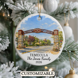 Personalisierter Temecula-Schmuck, Benutzerdefinie Keramik Ornament