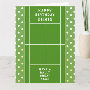 Personalisierter Tennis-Geburtstag Karte