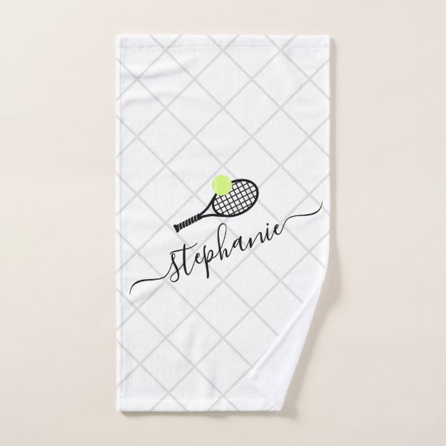 Personalisierter Tennis-Kalligraphiename Handtuch (Handtuch)