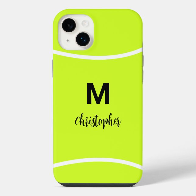 Personalisierter Tennis-Monogramm-Initial-Name iPhone Hülle (Rückseite)
