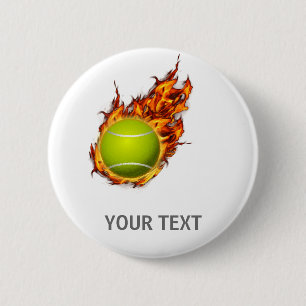Personalisierter Tennisball auf dem Feuer Tennis T Button