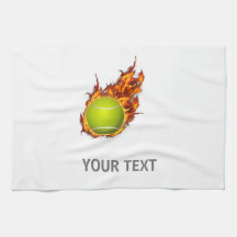 Personalisierter Tennisball auf dem Feuer Tennis T