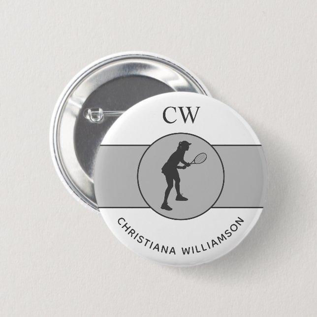Personalisierter Tennisspieler Button (Vorne & Hinten)