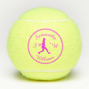 Personalisierter Tennisspieler Rosa Silhouette Tennisbälle