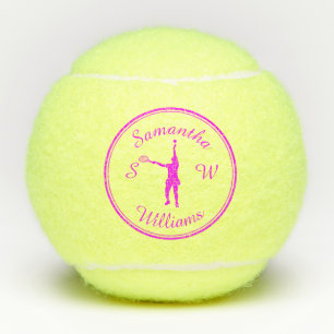 Personalisierter Tennisspieler Rosa Silhouette Tennisbälle