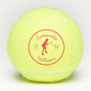 Personalisierter Tennisspieler Rote Silhouette Tennisbälle