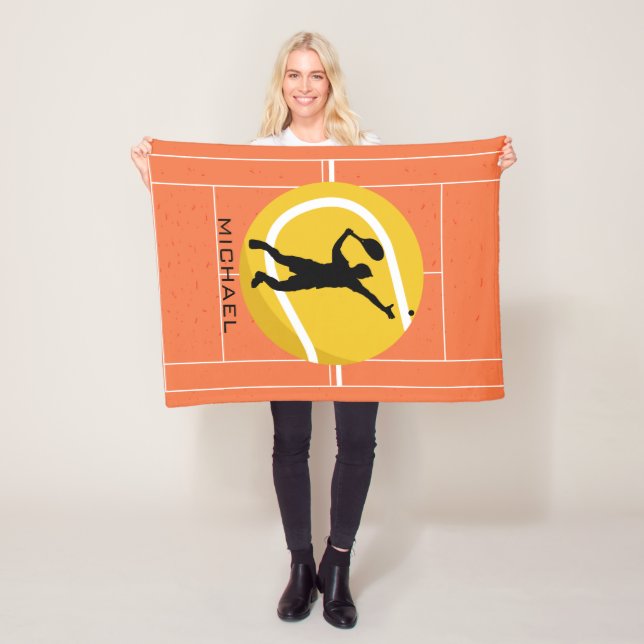 Personalisierter Tennisspielertrainer Fleecedecke (Beispiel)