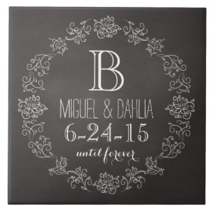 Personalisierter Termin für das Hochzeitsdatum der Fliese