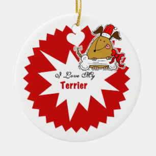 Personalisierter Terrier Hund Keepake Ornament