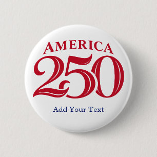 Personalisierter Text Amerika 250 Patriotisch Button