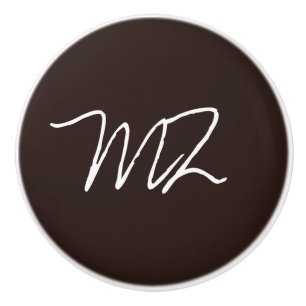 Personalisierter Text auf dunkler Schokolade Keramikknauf