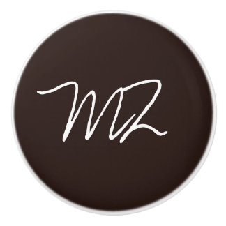 Personalisierter Text auf dunkler Schokolade Keramikknauf