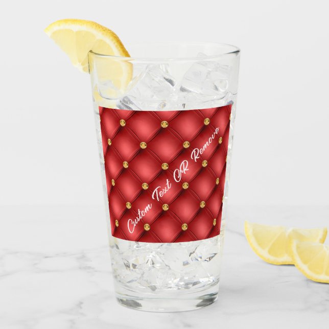 Personalisierter Text aus Rot und Gold Glas (Vorderseite Ice)