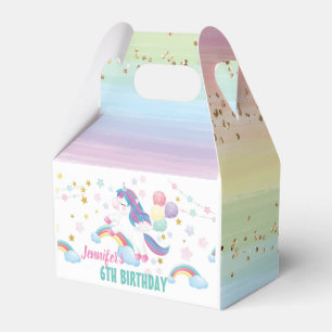 Personalisierter Text der Unicorn Geburtstagsparte Geschenkschachtel