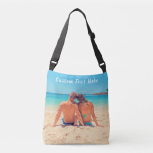 Personalisierter Text für Ihr Foto-Großraumtasche Tragetaschen Mit Langen Trägern