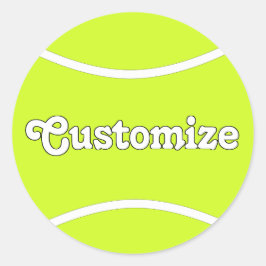 Personalisierter Text für Tennis- oder Spielername Runder Aufkleber