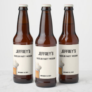 Personalisierter Text Junggesellenabschied Wochene Bierflaschenetikett