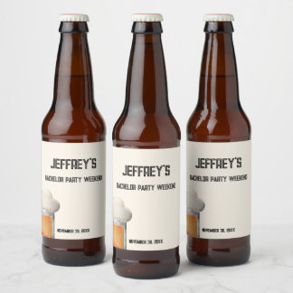 Personalisierter Text Junggesellenabschied Wochene Bierflaschenetikett