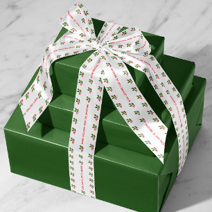 Personalisierter Text mit Holly Sprigs Holiday Satinband