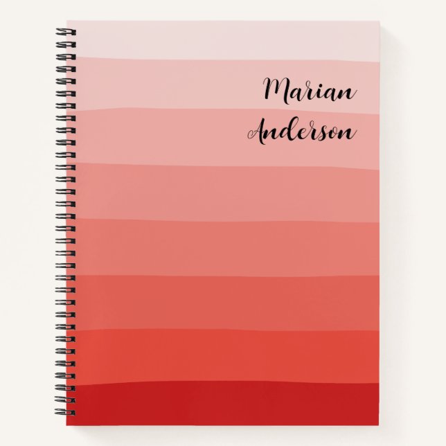 Personalisierter Text mit rosa Wavy-Shades Notizbuch (Vorderseite)
