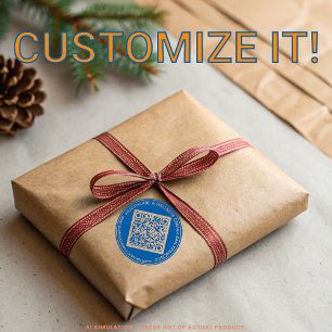 Personalisierter Text, QR-Code und URL-Runde Permastempel