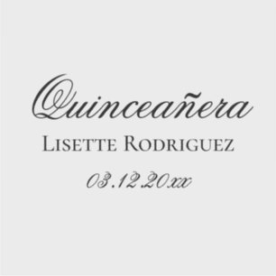 Personalisierter Text Quinceanera Aufkleber