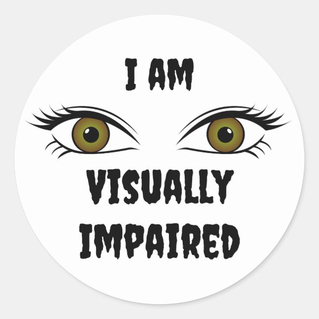 Personalisierter Text Schlechte Augen Runder Aufkleber (Vorderseite)