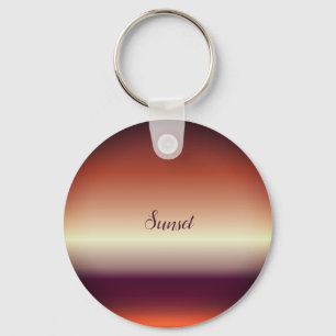Personalisierter Text Sunset Lila Button Schlüssel Schlüsselanhänger