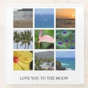 Personalisierter Text und Foto Collage Hawaii Glasuntersetzer