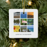 Personalisierter Text und Foto Collage Hawaii Keramikornament<br><div class="desc">Personalisierter Text und Foto Collage von Hawaii auf der Insel Kauai (Fotos von mir genommen) mit funkelnd Glitzer auf der Rückseite</div>