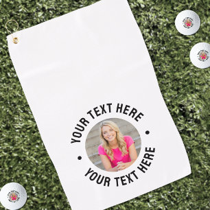 Personalisierter Text und Foto Golfhandtuch