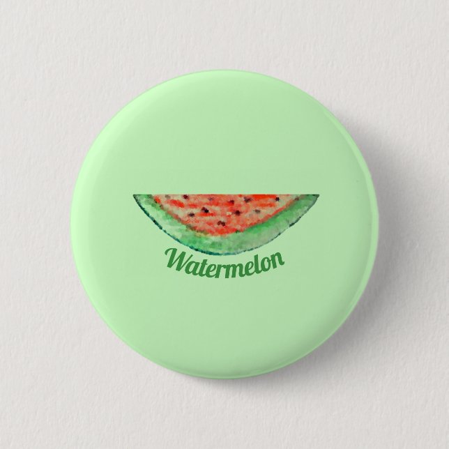 Personalisierter Text Watermelon Frucht Name in gr Button (Vorderseite)