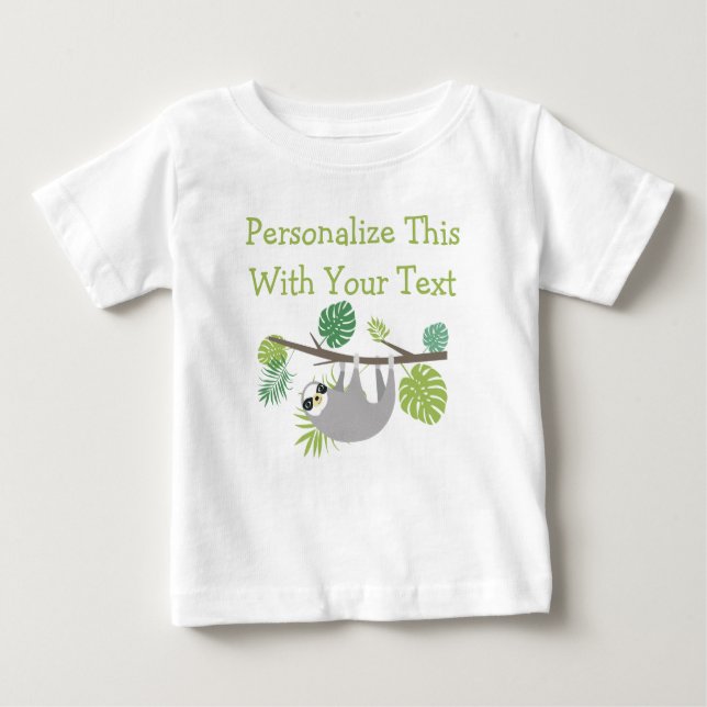 Personalisierter Textspass Baby T-shirt (Vorderseite)
