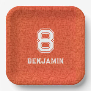 Personalisierter texturierter Basketball Pappteller