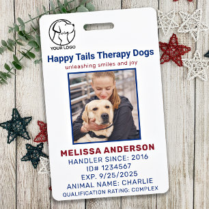 Personalisierter Therapiehund Tier-Foto-Ausweisabz Ausweis