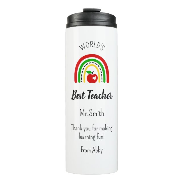 Personalisierter Thermobecher 'Bester Lehrer der W Thermosbecher (Vorderseite)