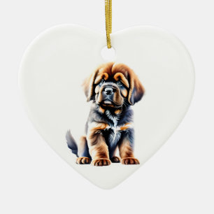 Personalisierter tibetischer Mastiff Puppy Keramik Ornament