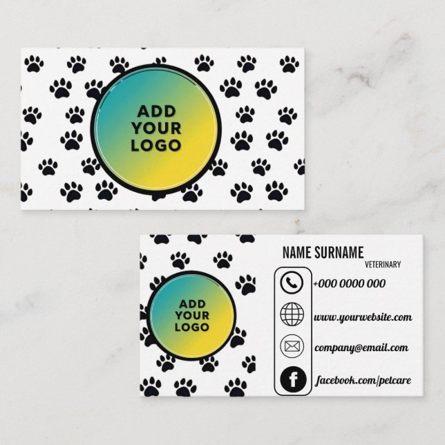 Personalisierter Tierarztausweis Visitenkarte (Vorne/Hinten)