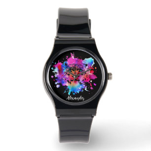 Personalisierter Tiger Kopf Armbanduhr