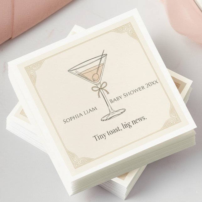 Personalisierter Tiny Toast Big News Serviette (Von Creator hochgeladen)