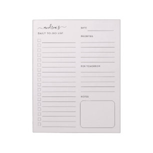 Personalisierter To-Do-Liste Tägliche Notizen Plan Notizblock