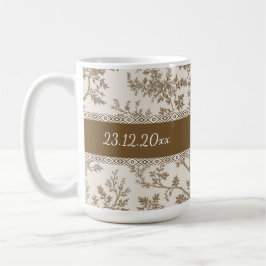 Personalisierter Toile De Jouy Becher mit individu Kaffeetasse