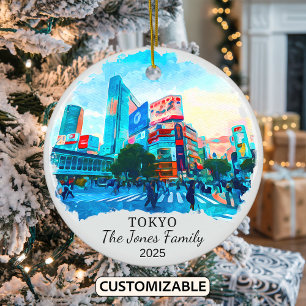 Personalisierter Tokyo-Schmuck, Japan-Geschenk Keramik Ornament
