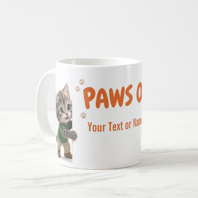 Personalisierter Tom & Luna Katzenbecher - Finger  Kaffeetasse (Vorderseite Links)