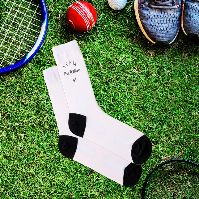 Personalisierter Trainer Name eleganter Tennisklub Socken (Von Creator hochgeladen)