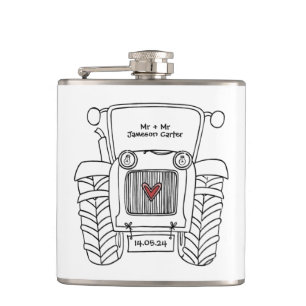 Personalisierter Traktor Flachmann