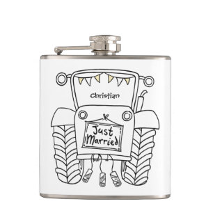 Personalisierter Traktor Flachmann
